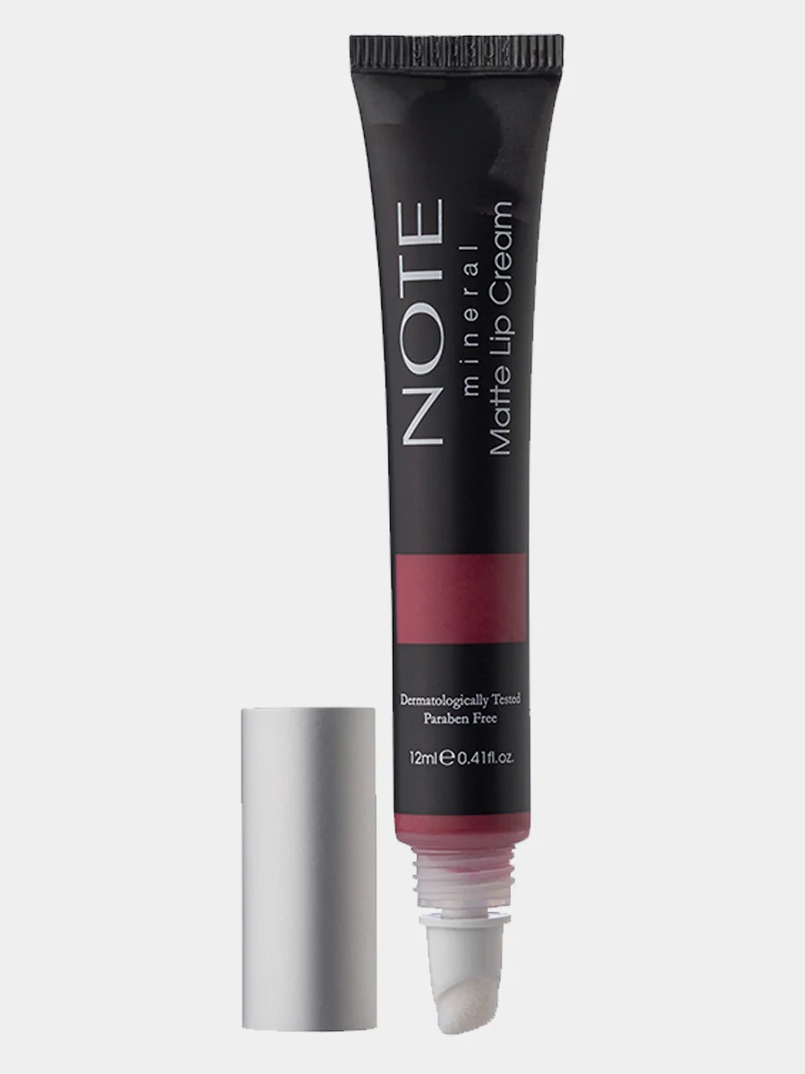Светло-бежевый крем для губ NOTE Cosmetique mineral matte lip cream минеральный, матовый