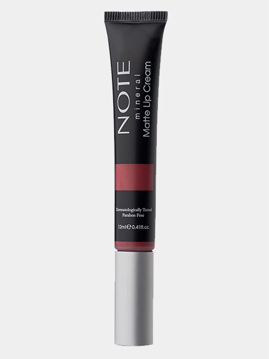 Коралловый крем для губ NOTE Cosmetique mineral matte lip cream минеральный, матовый