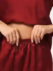 Бордовый пижама женская,шелковая, "Малина"