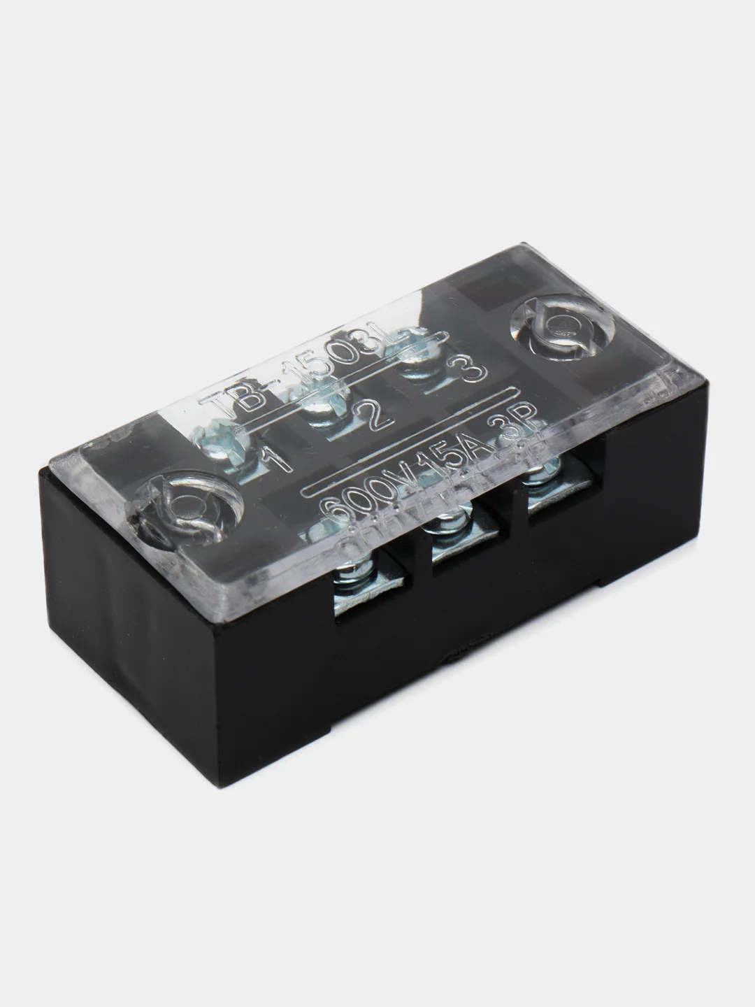 Клеммная колодка винтовая с крышкой, 6 контактов, М3, 15 А, 600 В, 14 AWG, 2 мм2