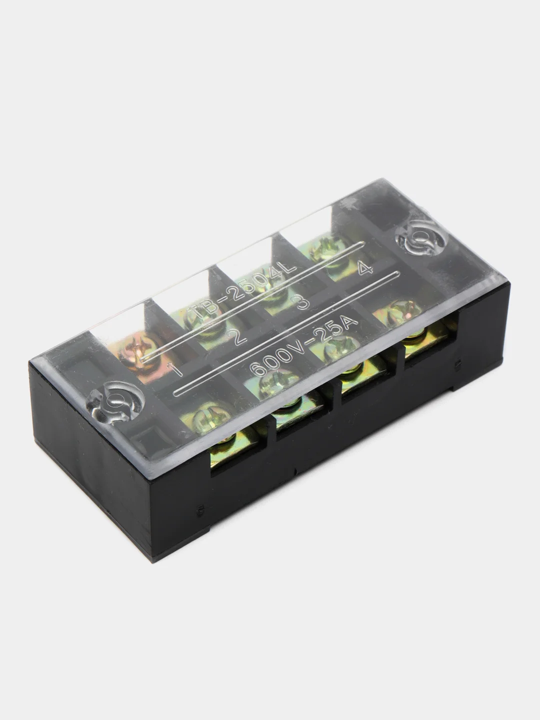Клеммная колодка винтовая с крышкой, 8 контактов, М4, 25 А, 600 В, 10 AWG, 6 мм2