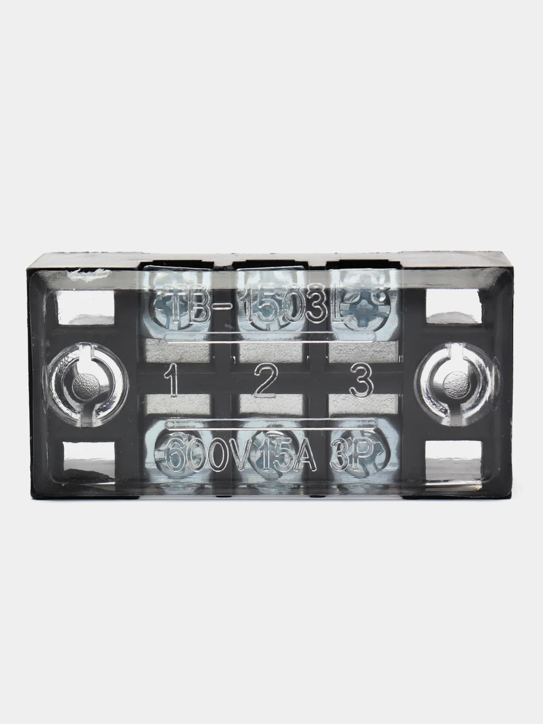 Клеммная колодка винтовая с крышкой, 6 контактов, М3, 15 А, 600 В, 14 AWG, 2 мм2