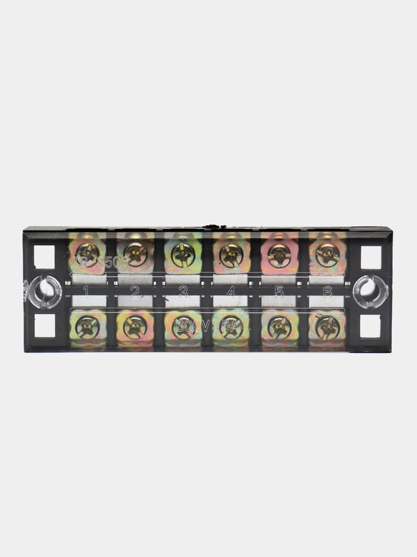 Клеммная колодка винтовая с крышкой, 12 контактов, М4, 35 А, 600 В, 8 AWG, 10 мм2