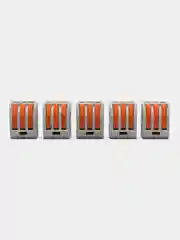 Клемма зажимная для соединения кабелей 3 контакта, серая, 5 штук