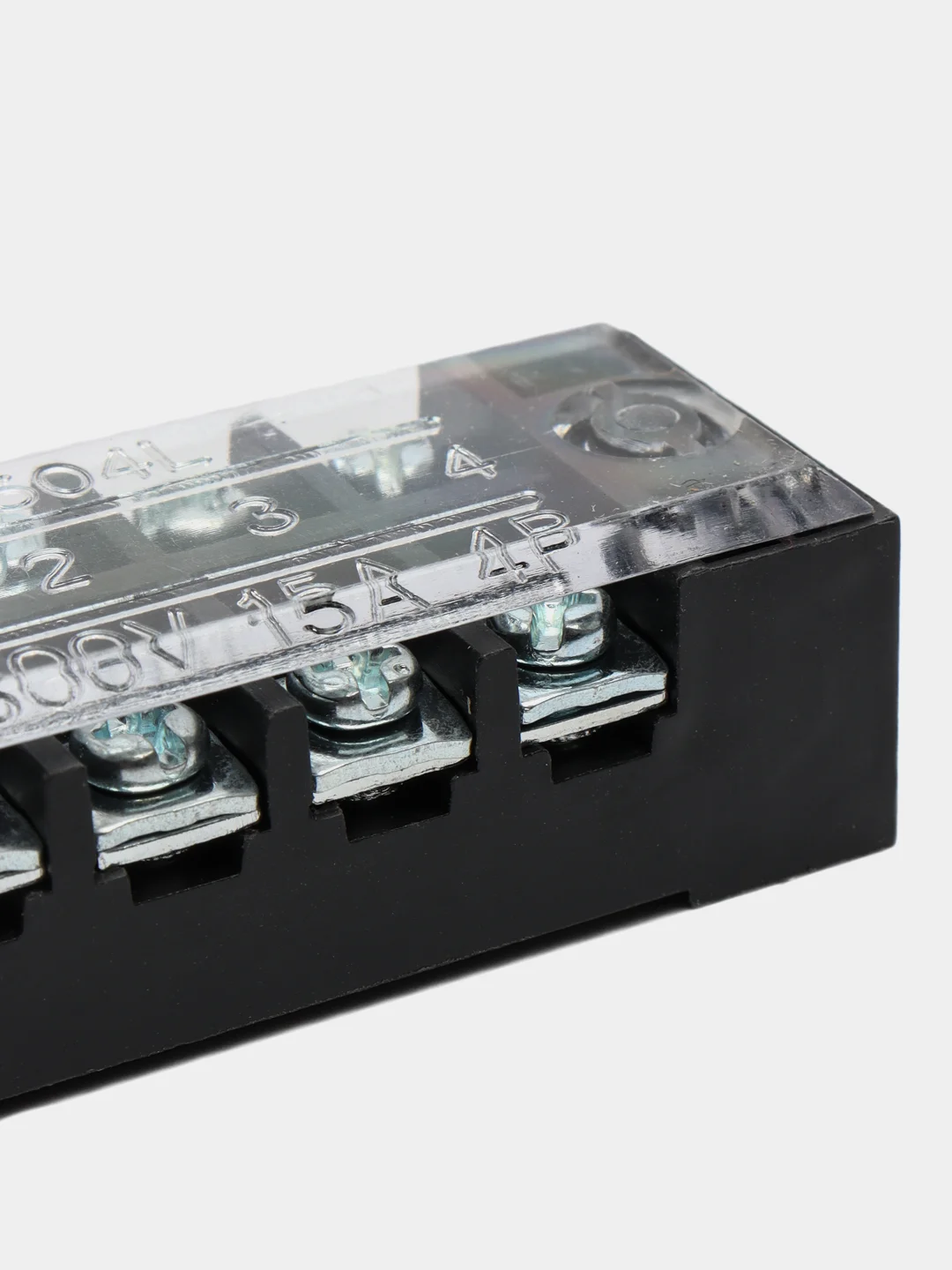 Клеммная колодка винтовая с крышкой, 8 контактов, М3, 15 А, 600 В, 14 AWG, 2 мм2
