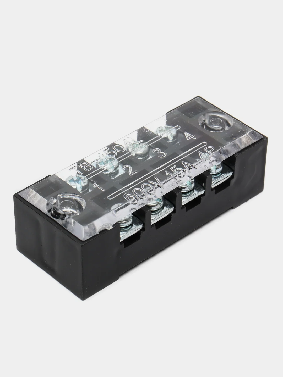 Клеммная колодка винтовая с крышкой, 8 контактов, М3, 15 А, 600 В, 14 AWG, 2 мм2