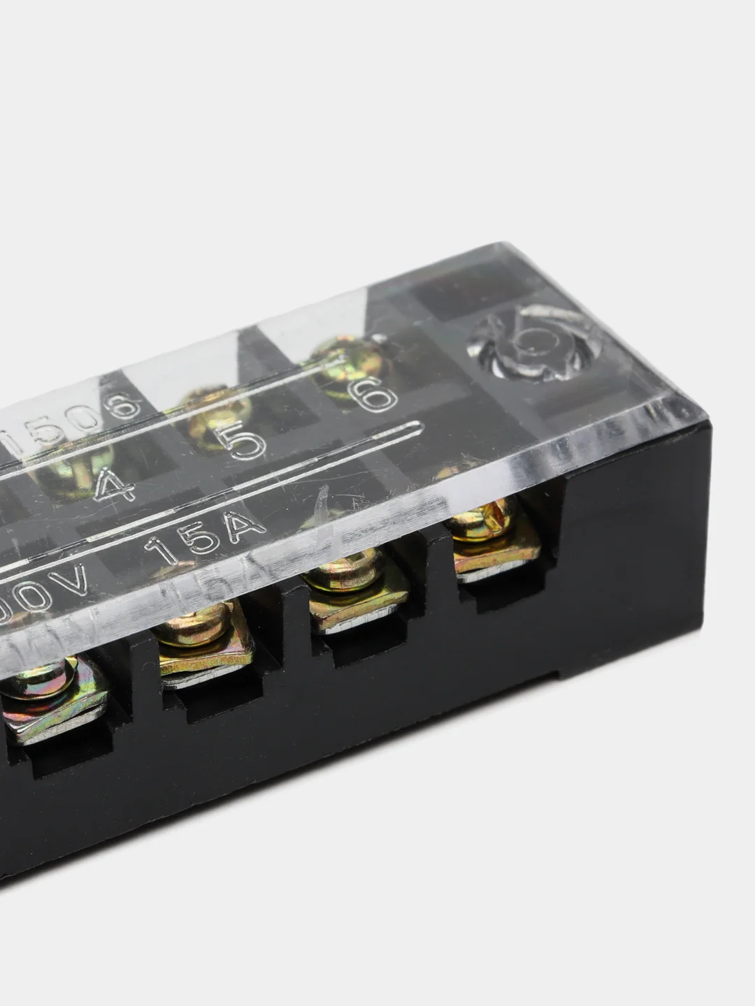 Клеммная колодка винтовая с крышкой, 12 контактов, М3, 15 А, 600 В, 14 AWG, 2 мм2
