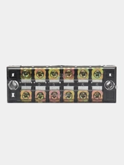Клеммная колодка винтовая с крышкой, 12 контактов, М4, 25 А, 600 В, 10 AWG, 6 мм2