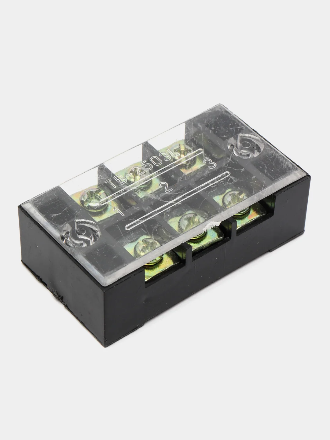 Клеммная колодка винтовая с крышкой, 6 контактов, М4, 25 А, 600 В, 10 AWG, 6 мм2
