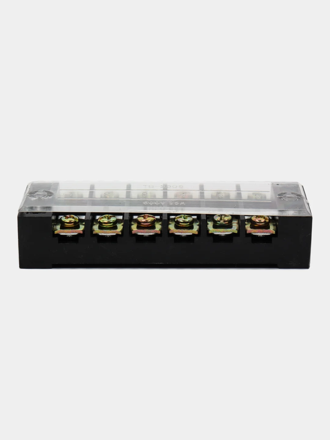 Клеммная колодка винтовая с крышкой, 12 контактов, М4, 25 А, 600 В, 10 AWG, 6 мм2