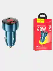 Автомобильное зарядное устройство HOCO Z50 Leader 1xUSB, 1xUSB-C, 3А, PD48W, QC3.0, LED