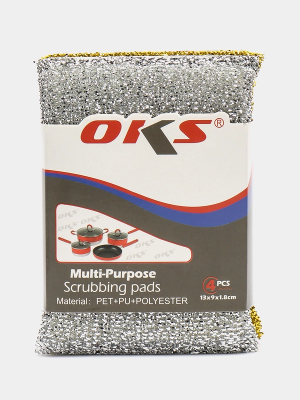 Губка "OKS" с нитью из микроволокна, 4 шт