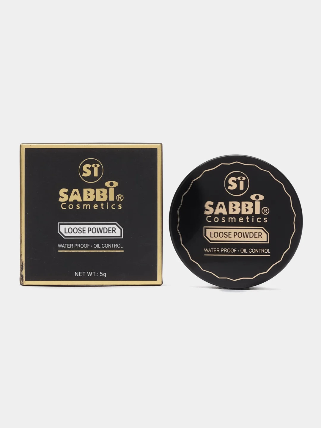 Черный пудра для лица рассыпчатая, матирующая Sabbi