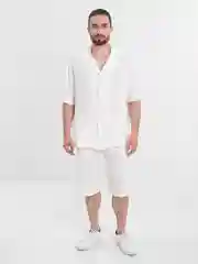 Белый костюм двойка мужской: рубашка и шорты