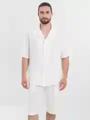Белый костюм двойка мужской: рубашка и шорты