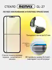 Черный защитное стекло iPhone (Айфон) 11 13 14 15, Pro, Max, REMAX GL-27 и АНТИШПИОН, усиленное