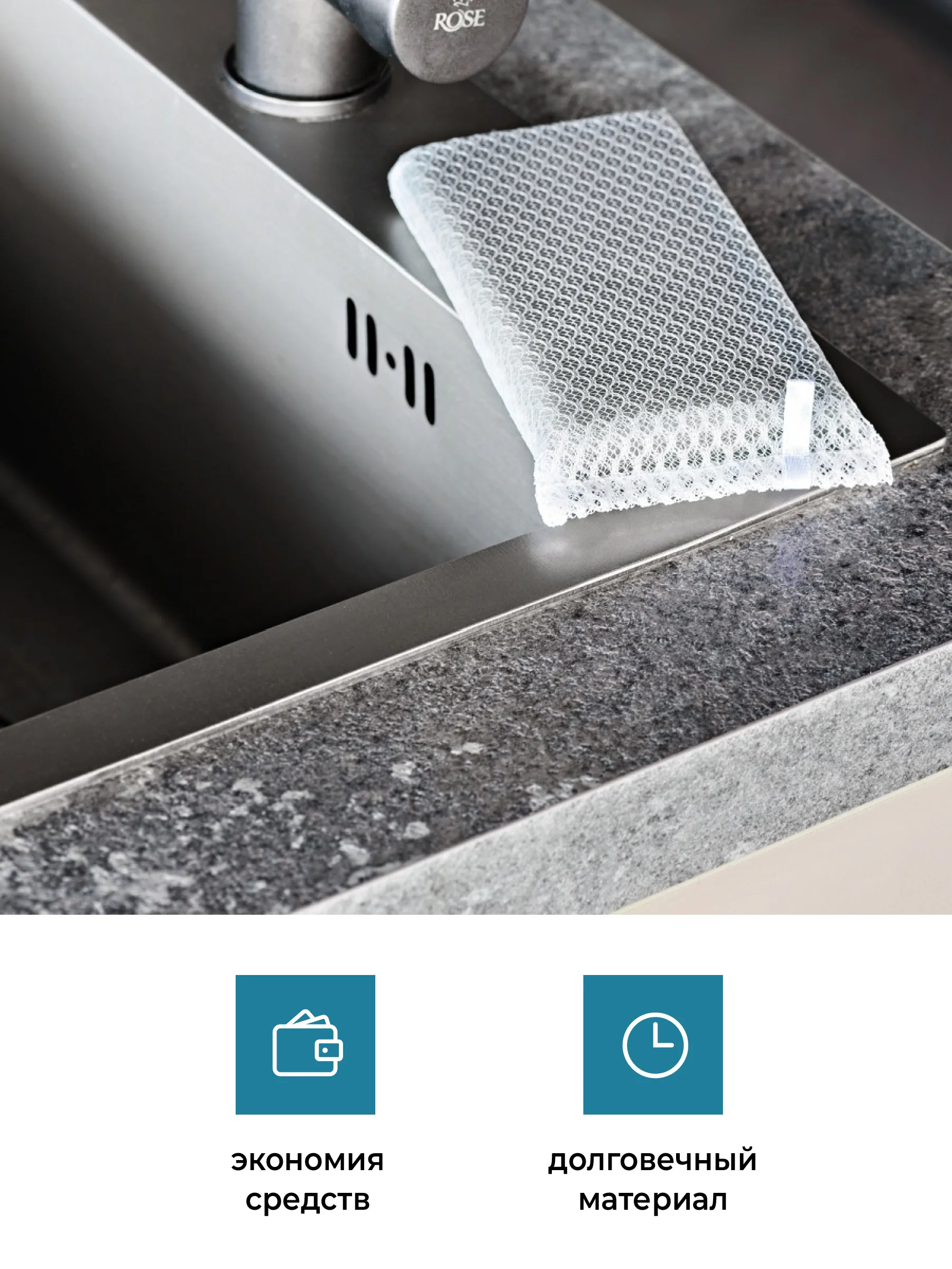 Губки для посуды набор Shiny Kitchen, сетка для посуды, 5 шт