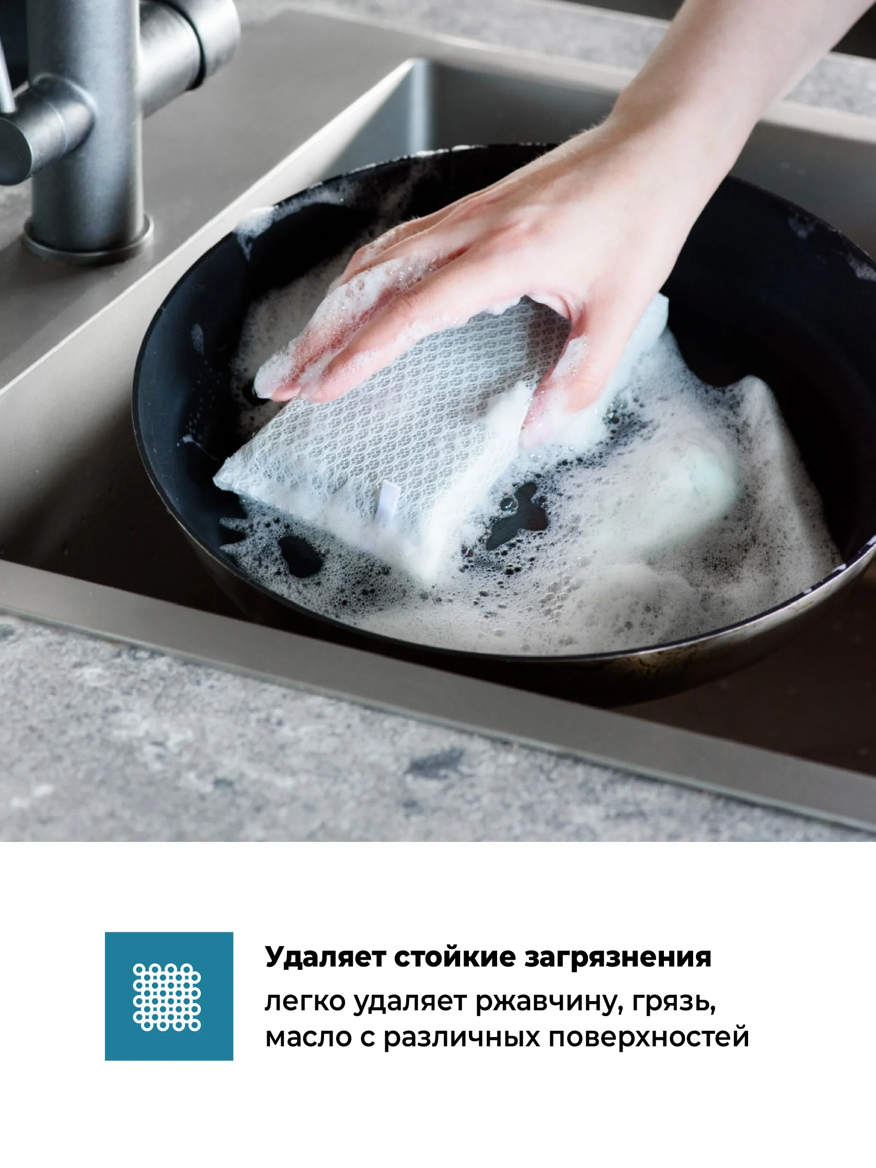 Губки для посуды набор Shiny Kitchen, сетка для посуды, 5 шт