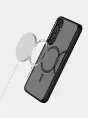 Угольный прозрачный чехол для Samsung S24 Plus / Самсунг S24 + с силиконовым кантом Crystal Case