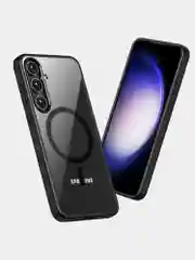Угольный прозрачный чехол для Samsung S24 Plus / Самсунг S24 + с силиконовым кантом Crystal Case