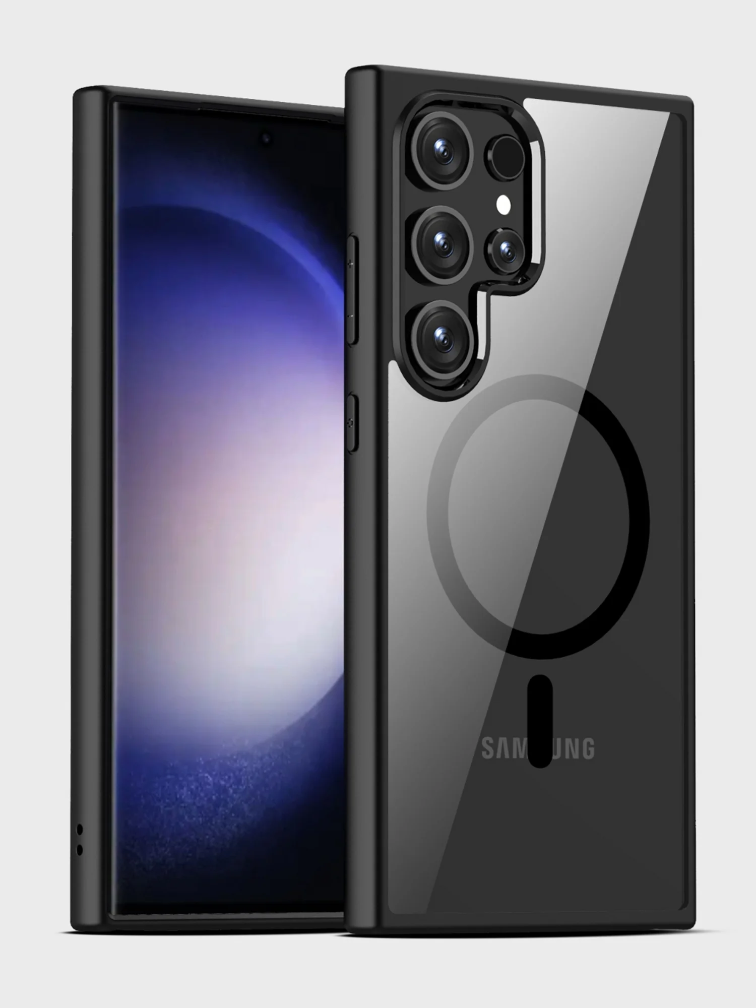 Прозрачный чехол для Samsung S24 Ultra / Самсунг S24 Ультра с силиконовым кантом