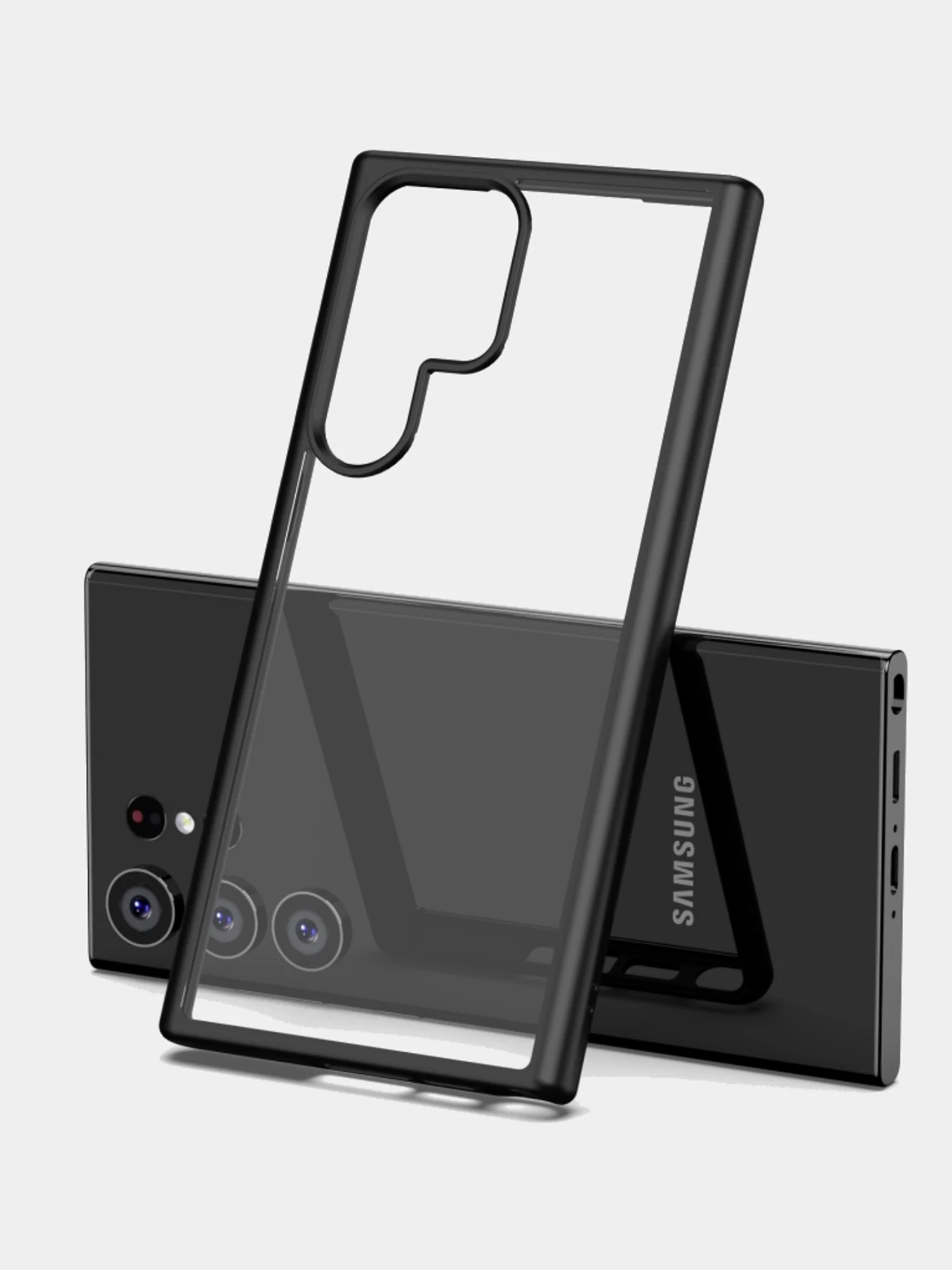 Прозрачный чехол для Samsung S24 Ultra / Самсунг S24 Ультра с силиконовым кантом