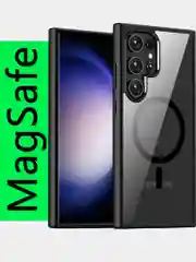 Угольный прозрачный чехол для Samsung S24 Ultra / Самсунг S24 Ультра с силиконовым кантом