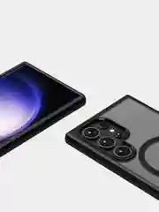 Угольный прозрачный чехол для Samsung S24 Ultra / Самсунг S24 Ультра с силиконовым кантом