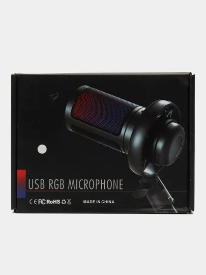 Конденсаторный студийный USB-микрофон для записи голоса, белый / розовый