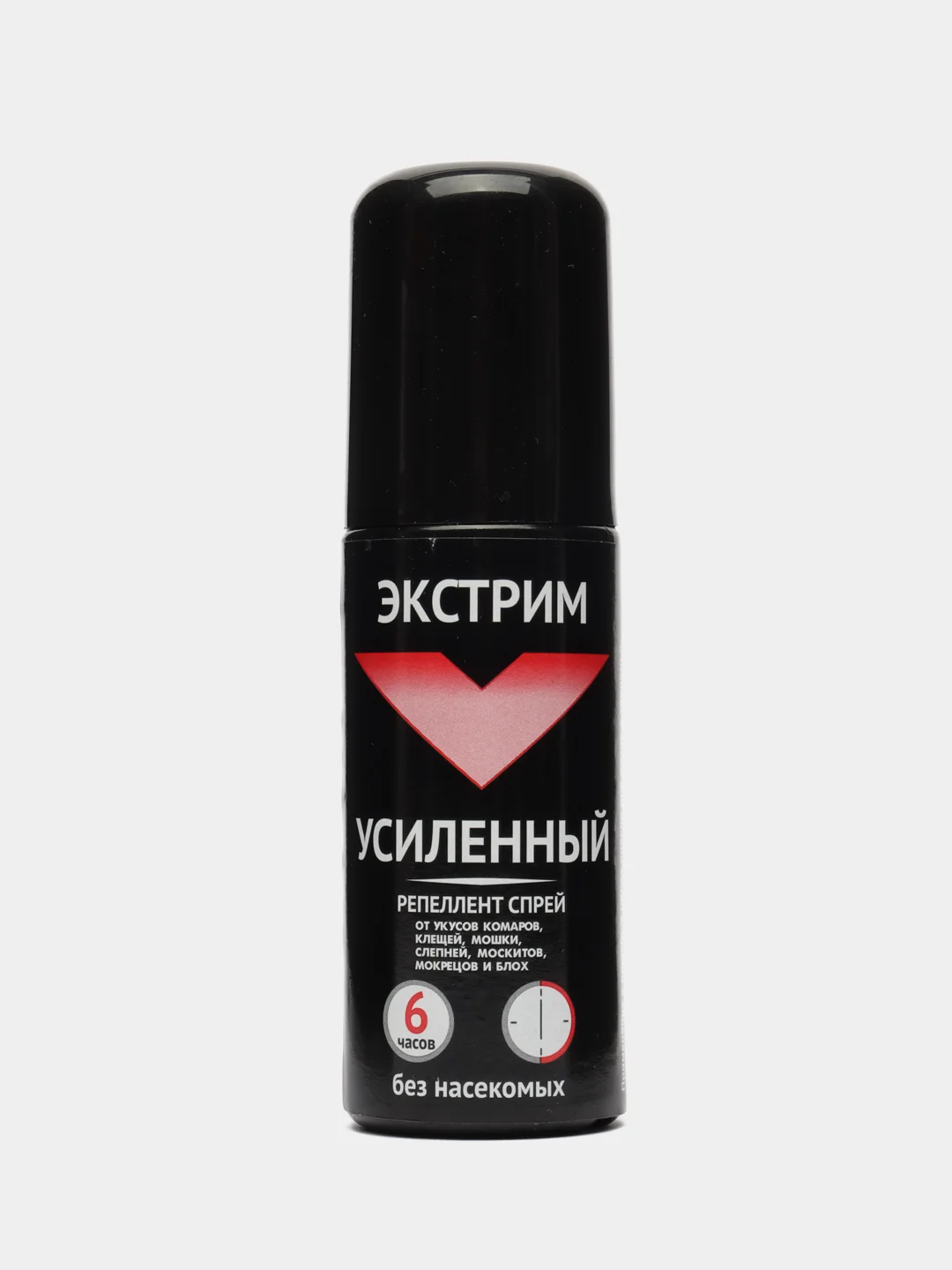 Черный спрей от комаров, клещей, мошки, репеллент, от слепней, репеллент "Экстрим Усиленный"