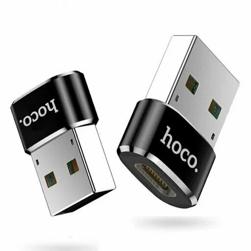 USB адаптер HOCO UA6 USB на Type-C. Переходник USB to Type-c черный