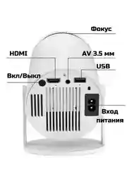 Белый проектор HY300, WiFi, Bluetooth