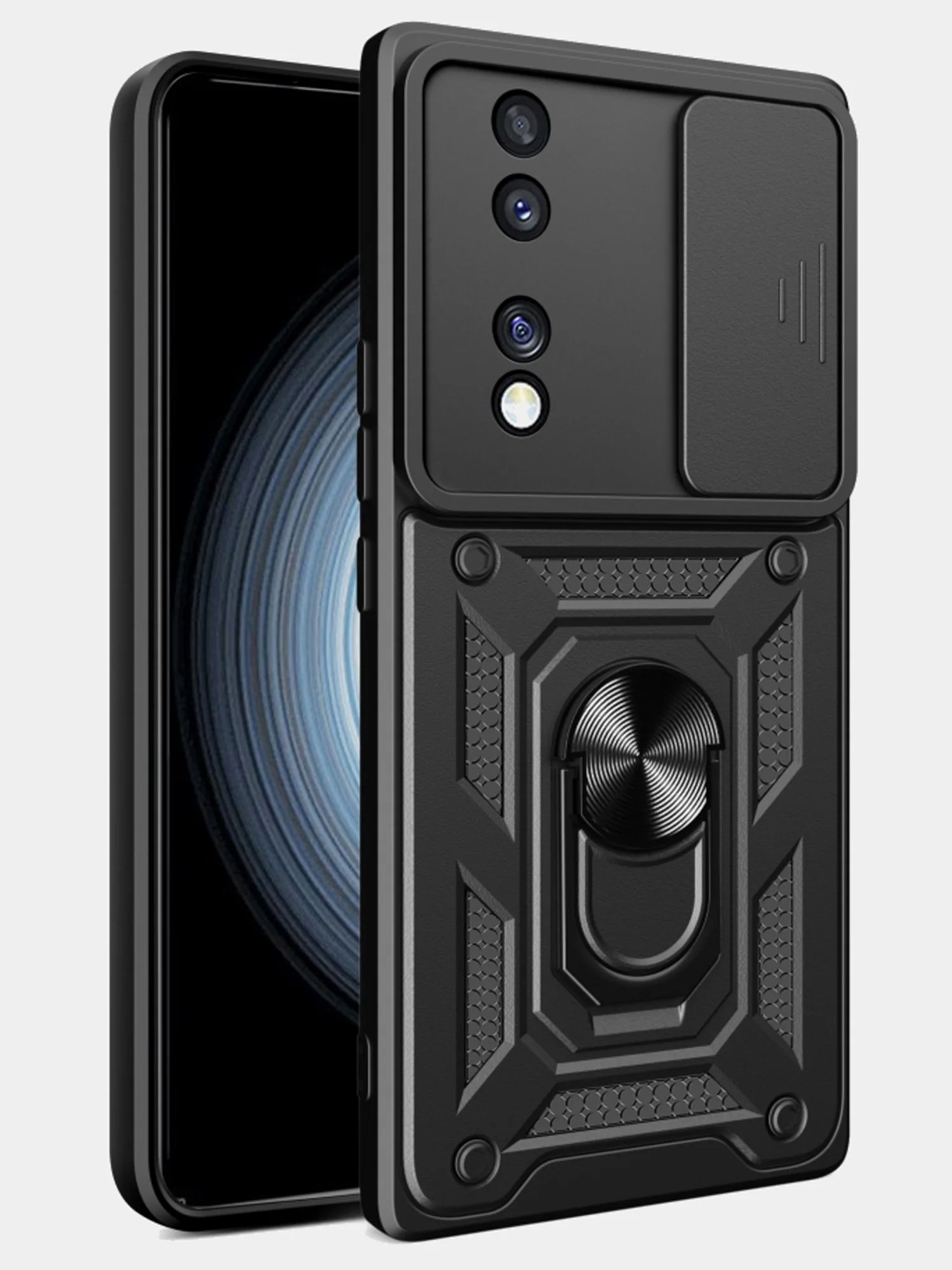 Черный чехол противоударный armors для Honor 70 / Хонор 70 с защитой камеры