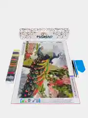 Алмазная мозаика "Павлины" без подрамника, 30 х 40 см