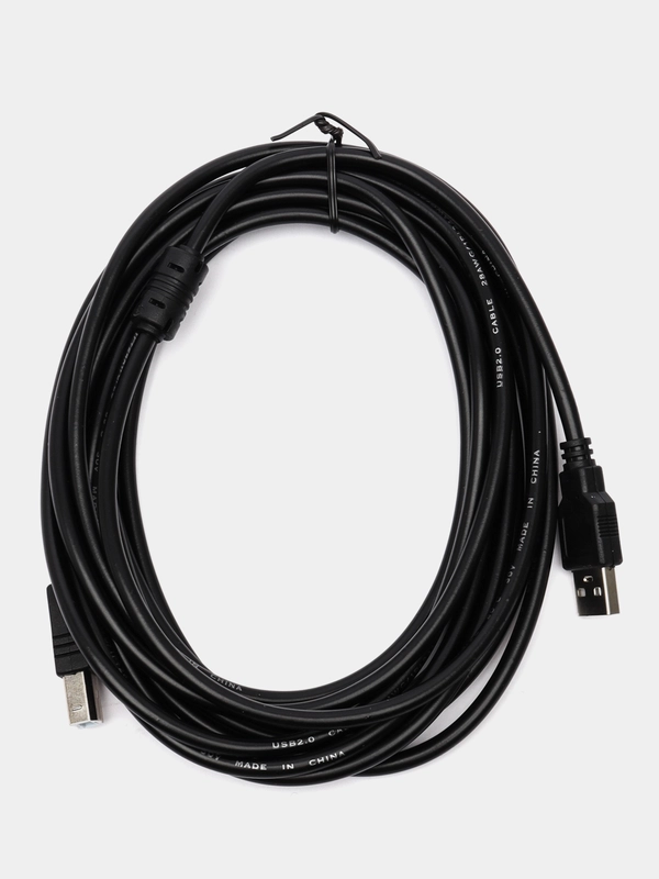 Кабель USB 2.0 A вилка <--> USB B вилка, 5 м. черный