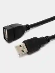 Кабель USB 2.0 А вилка <--> USB А розетка, удлинитель 1.5 м. черный