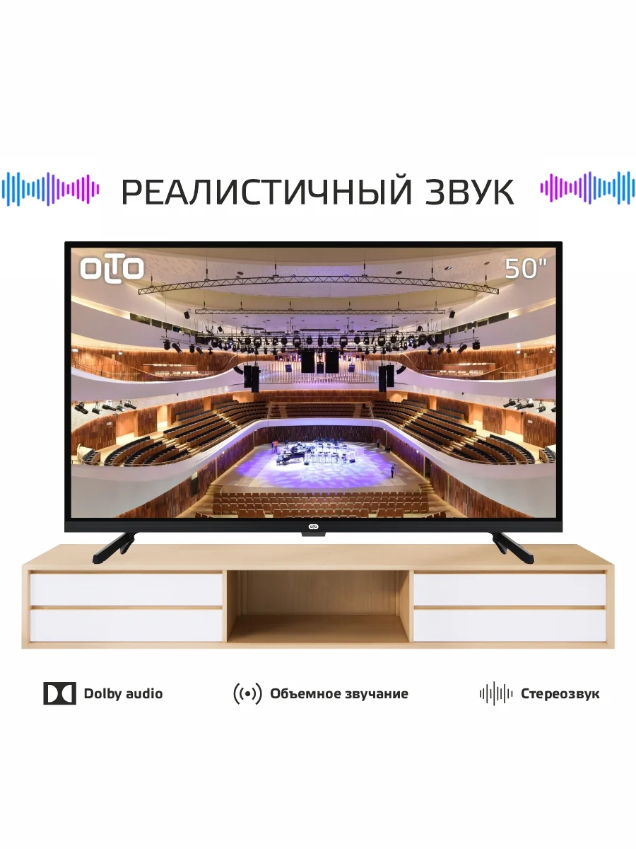 Телевизор OLTO 50ST20U Smart TV, Wi-Fi, диагональ 50, Android 11, VESA: 200 х 200