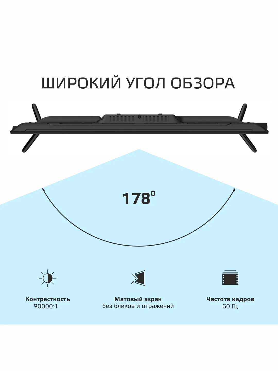 Телевизор Smart TV OLTO 43ST20U, Wi-Fi, диагональ экрана 43, Android 11, гарантия 1 год