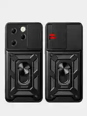 Хром чехол противоударный для Infinix Hot 40 и 40 Pro/Инфиникс Хот 40 и 40 Про с защитой камеры