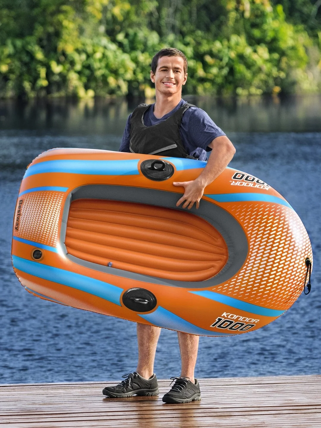 Синий надувная лодка Bestway  "Kondor Elite 1000 / 2000 / 3000"