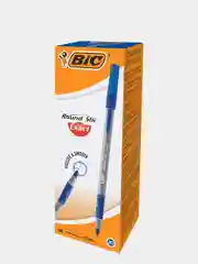 Ручка шариковая, синяя, тонкое письмо, грип, BIC Round Stic Exact, уп. 20 шт