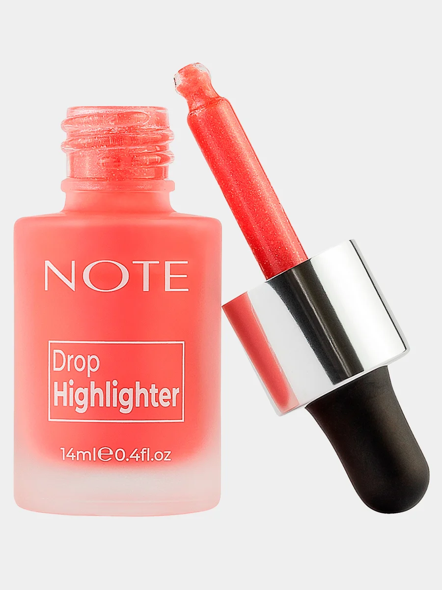 Розовый хайлайтер жидкий NOTE Cosmetique drop highlighter