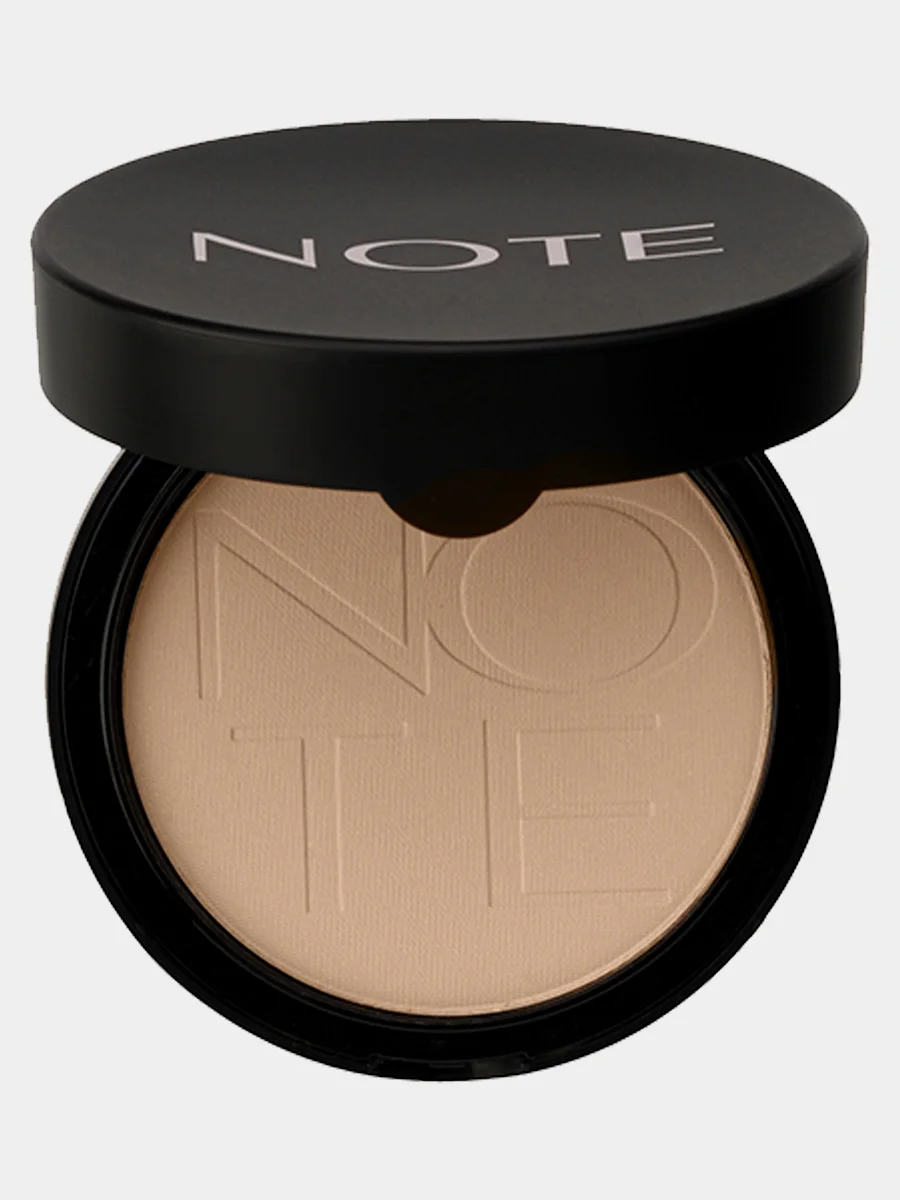 Бежевый компактная пудра NOTE Cosmetique luminous silk compact powder с эффектом сияния