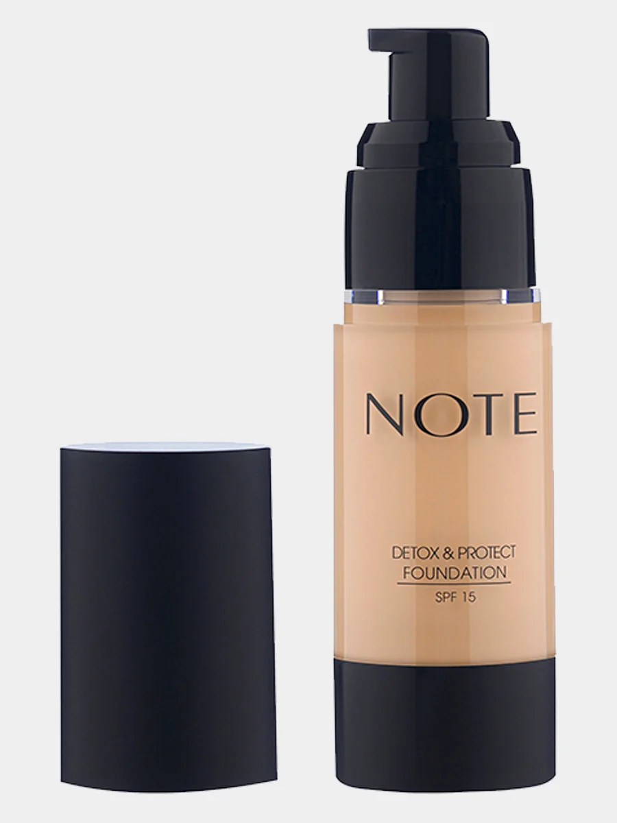 Бежевый тональная основа NOTE Cosmetique detox & protect foundation защитная с детокс-эффектом
