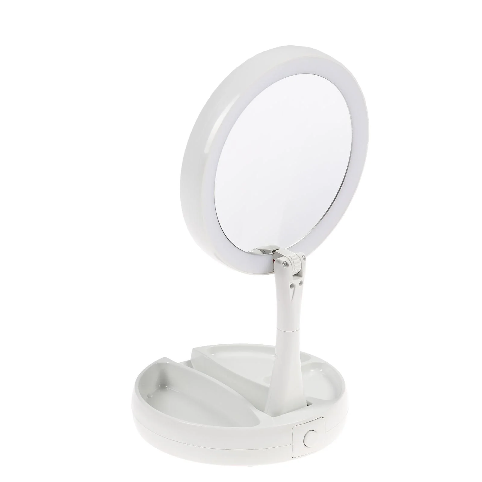 Зеркало Luazon KZ-09, подсветка, настольное, 30 х 16 х 16 см, увеличение х 10, USB, белое