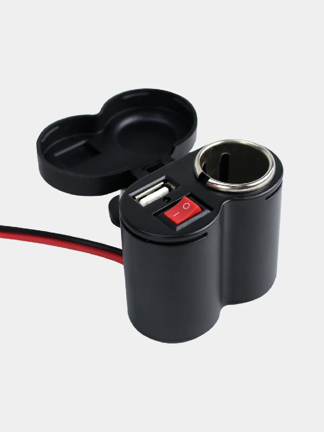 Черный usb зарядка на руль мотоцикла с прикуривателем