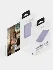 Лавандовый картхолдер MagSafe для iPhone, uBear Shell, чехол магнитный, для карт, кожаный