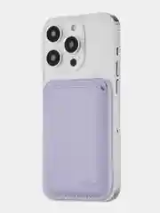 Лавандовый картхолдер MagSafe для iPhone, uBear Shell, чехол магнитный, для карт, кожаный