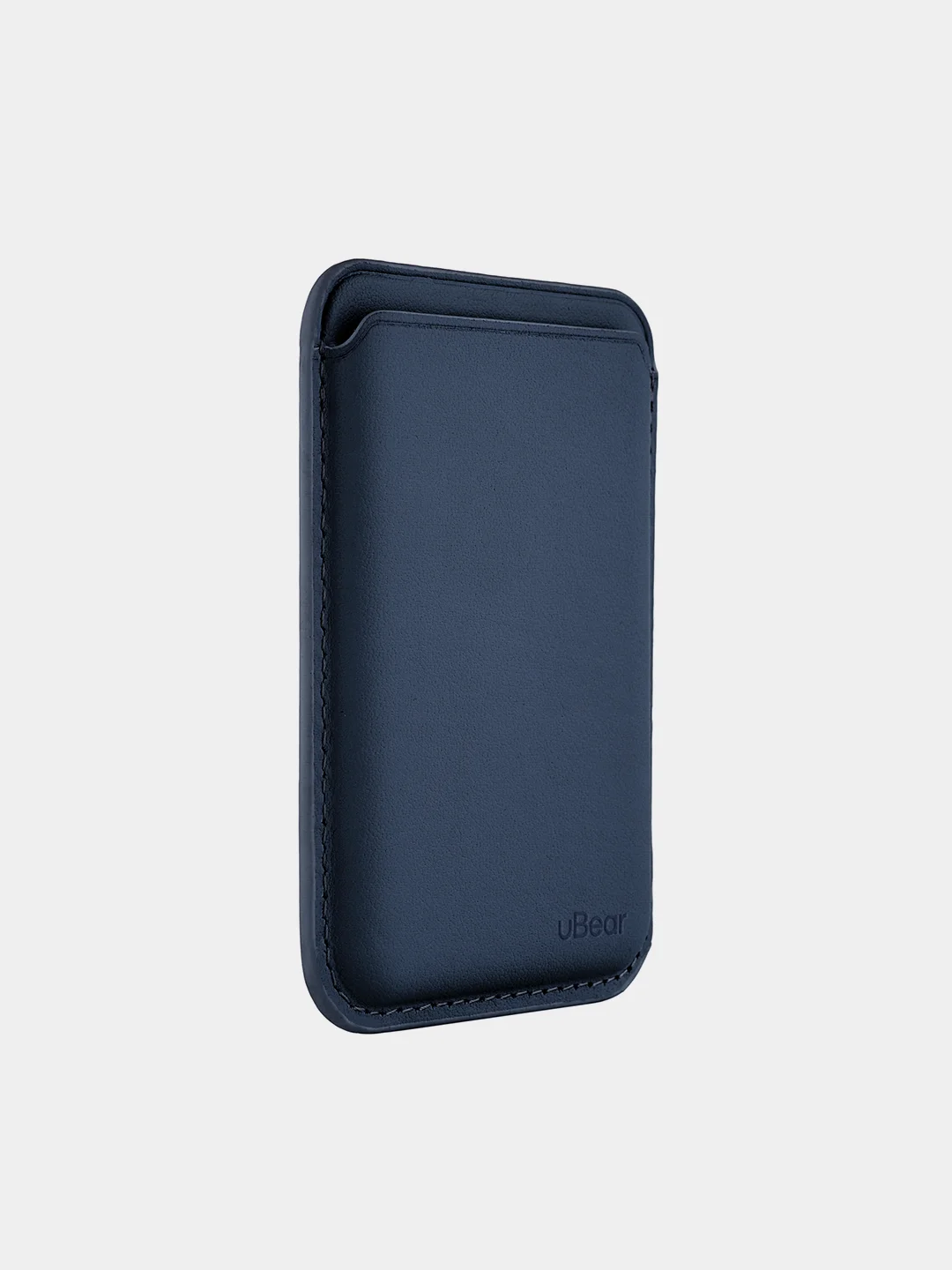 Темно-синий картхолдер MagSafe для iPhone, uBear Shell, чехол магнитный, для карт, кожаный