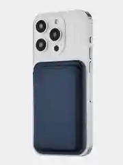 Темно-синий картхолдер MagSafe для iPhone, uBear Shell, чехол магнитный, для карт, кожаный